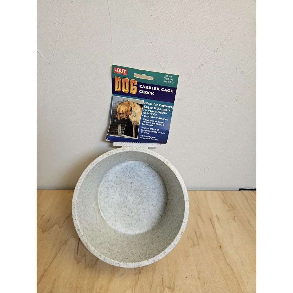 Lixit Dog Pet Carrier Cage Crock 20 oz QLCC-20 Kennel Animal Bowl Lot of 2